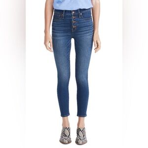 Madewell button front crop skinny jeans